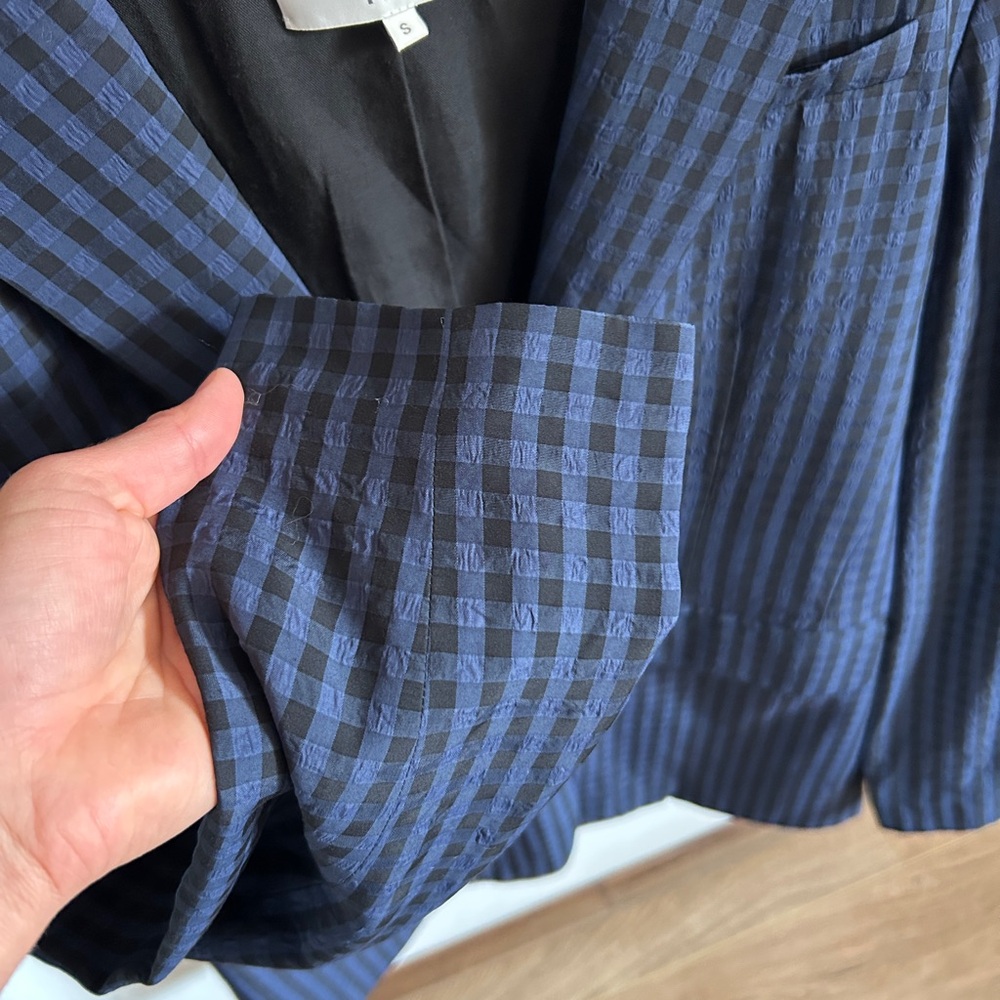 Tibi Viscose Gingham Oversized Blazer - Picture 3 of 10